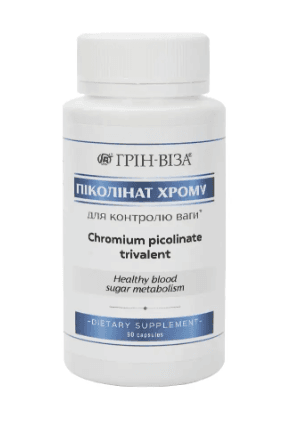 Препарати для зниження апетиту Хром піколінат для схуднення 90 капсул Грін віза
