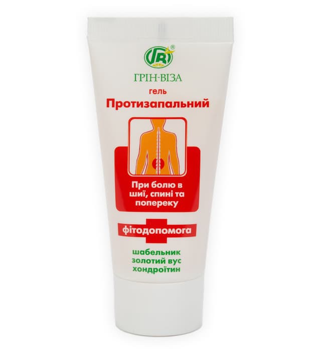 Гель Протизапальний від болю в шиї, спині, 50 мл Грін віза